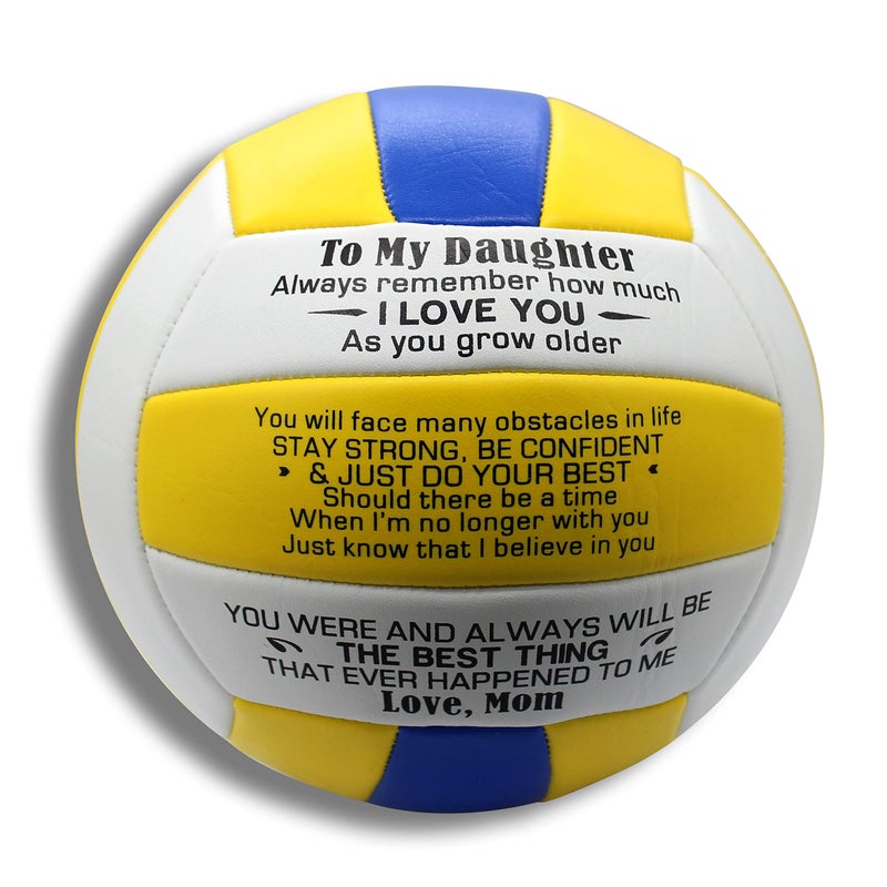 Uloveido Mom to My Daughter Personalized Volleyball for Female with Inspiration Words Sport Gift to Women Y605 (to My Daughter) - Image 1